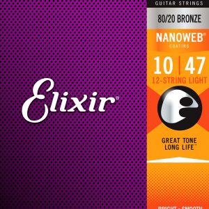 Elixir – Acoustic Nanoweb 80/20 Bronze 12 String Light ( 10-47 )